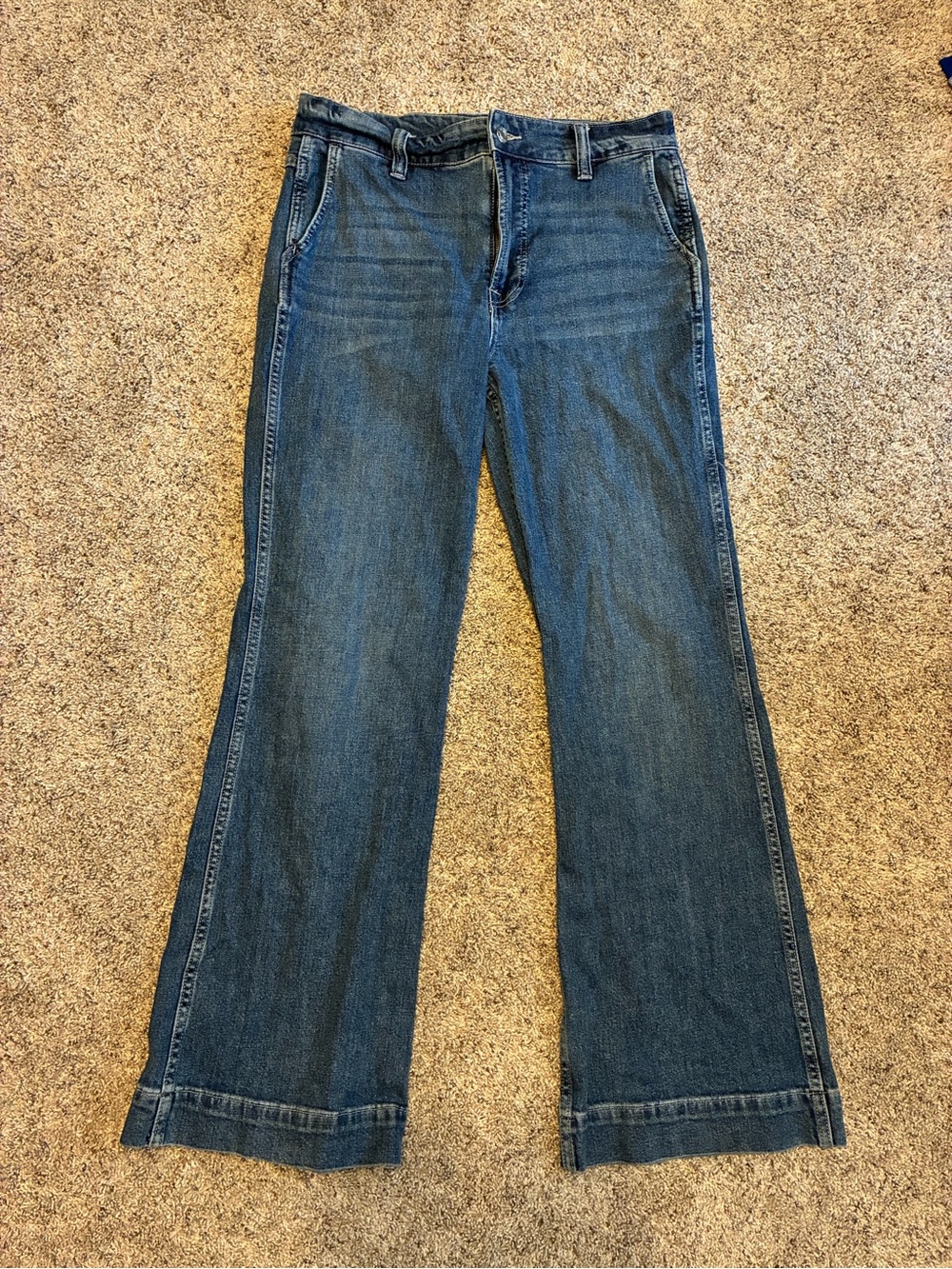 J.Crew Jeans Wide Leg Cropped Denim Jeans Size 30 Blue Mid Rise